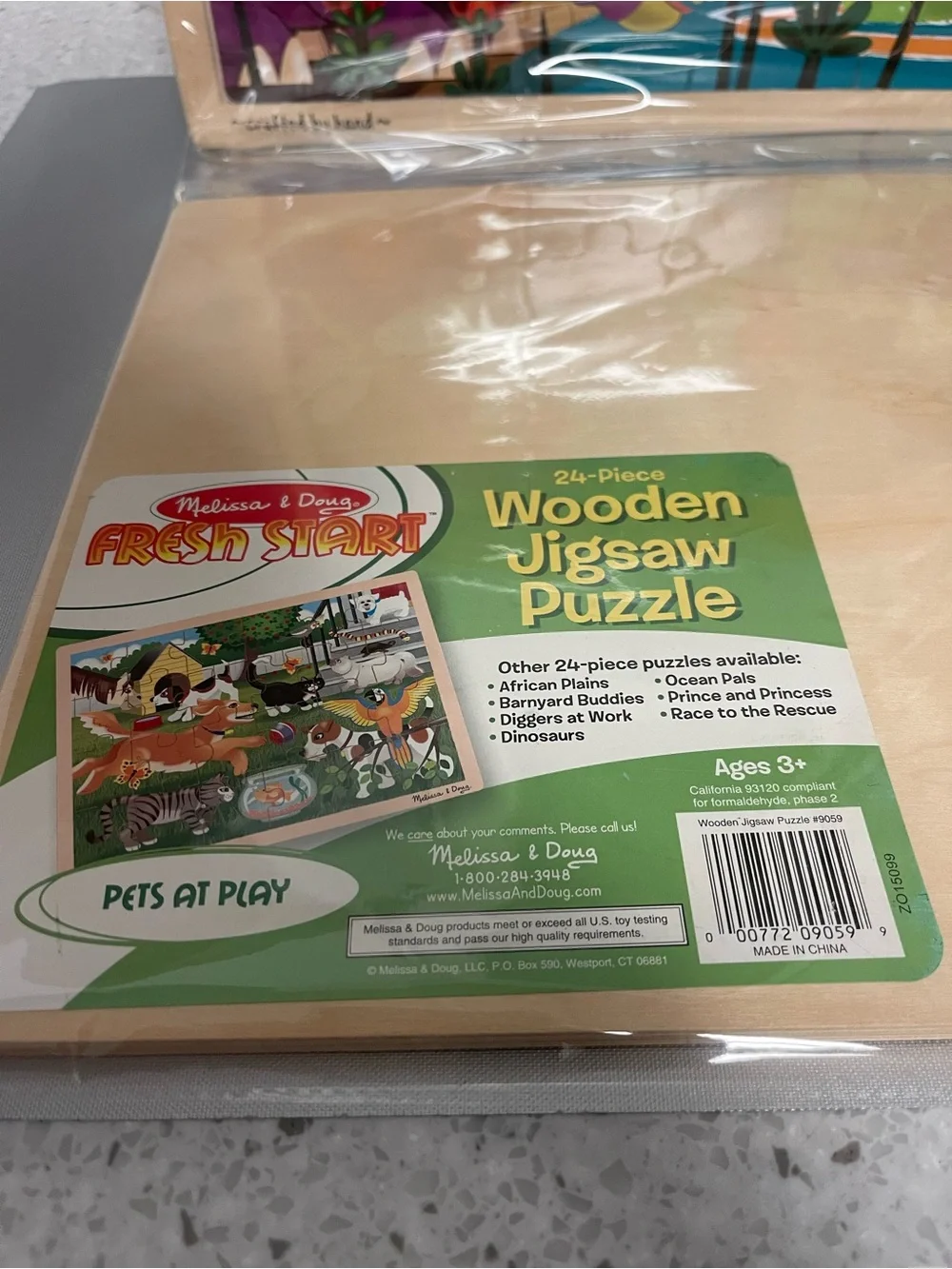 Melissa & Doug Lot of 3 Wooden Frame Jigsaw Puzzle 24 Pc 3+ Excellent Condition